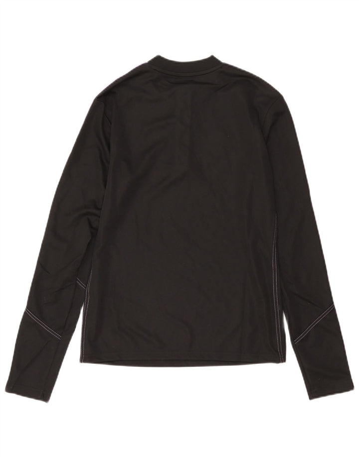 Adidas Mulher Aeroready Zip Neck Pulôver Treino Top Reino Unido 8/10 Pequeno Preto