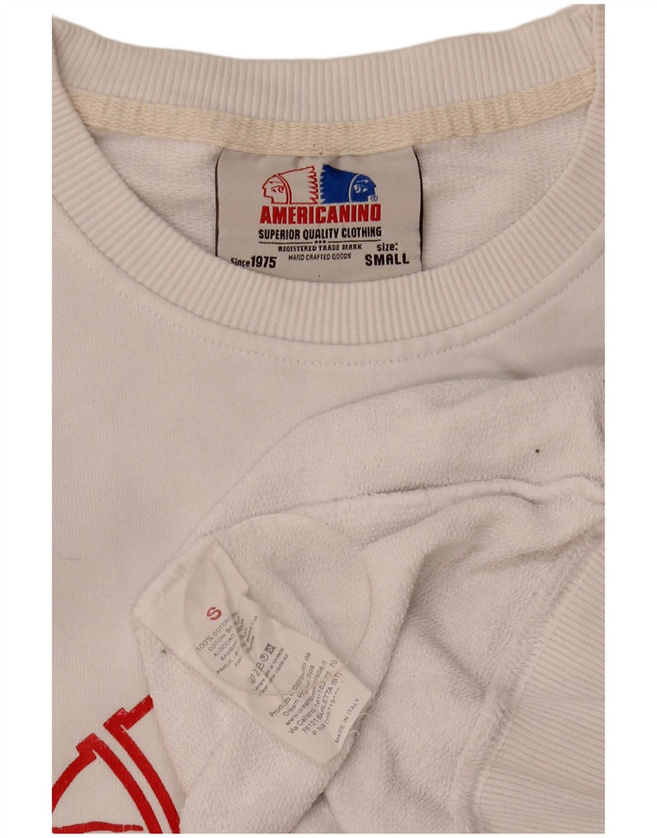 Americanino moletom masculino gráfico jumper pequeno algodão branco