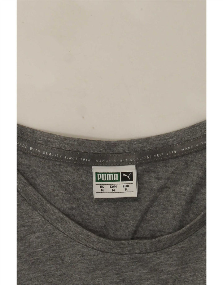Camiseta masculina Puma Graphic Top cinza médio manchado