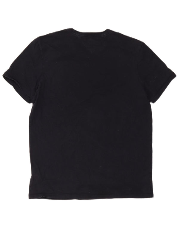 Tommy Hilfiger Camiseta masculina gráfica Top médio algodão azul marinho