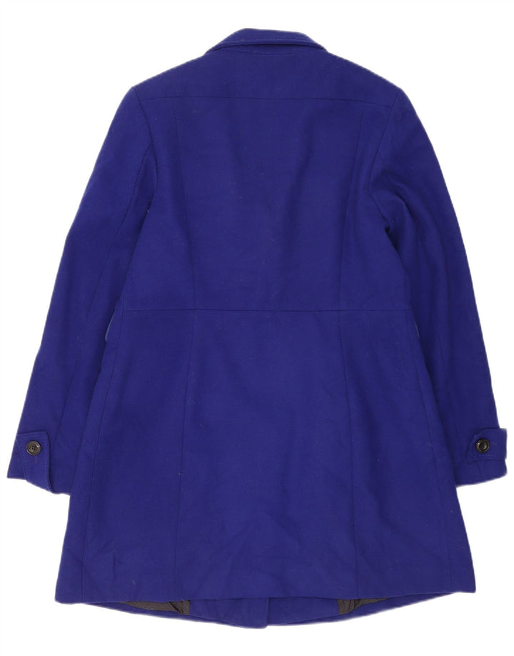 Casaco feminino militar duplo breasted Marks & Spencer Reino Unido 12 azul médio