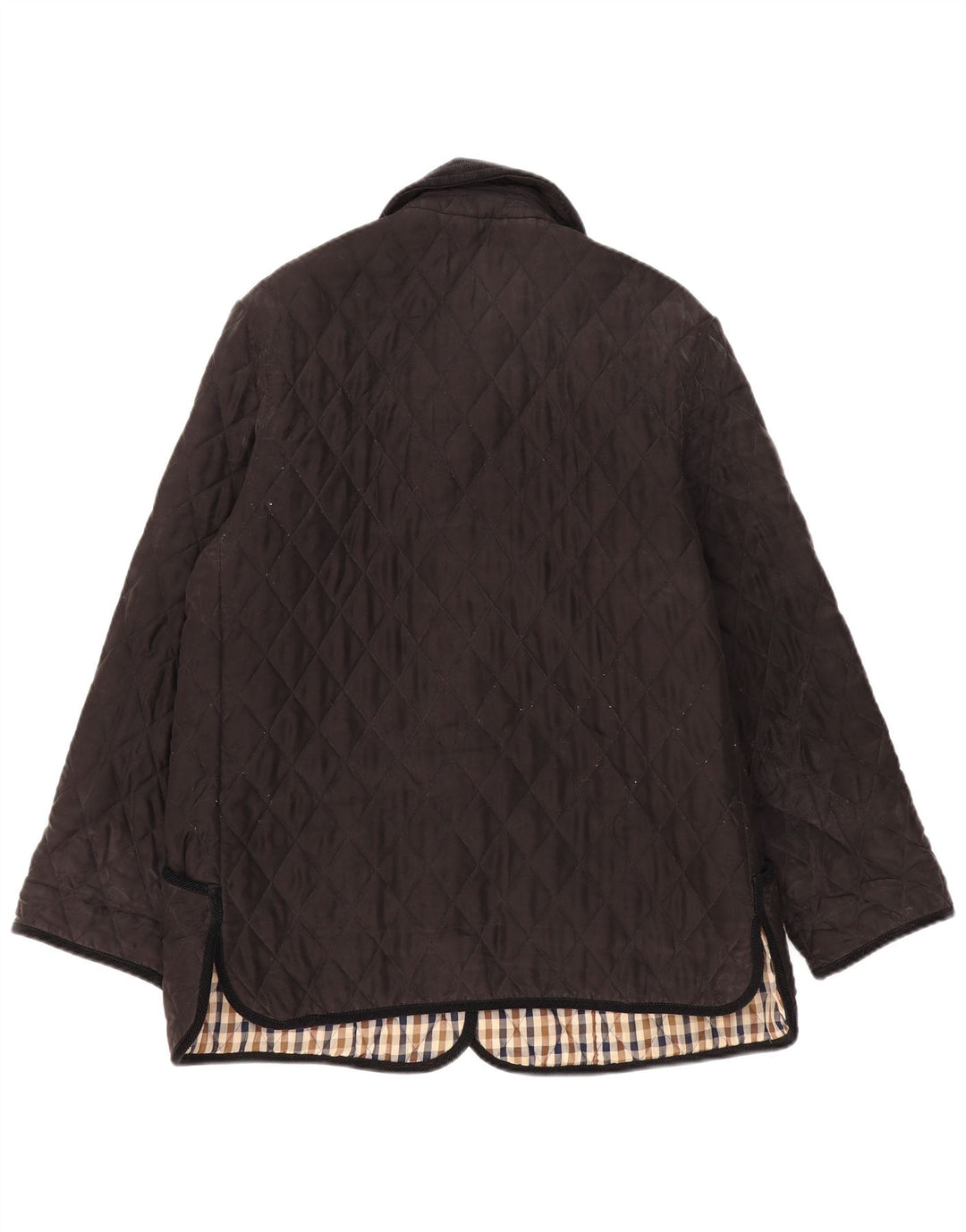 Jaqueta acolchoada feminina Aquascutum UK 18 XL seda preta