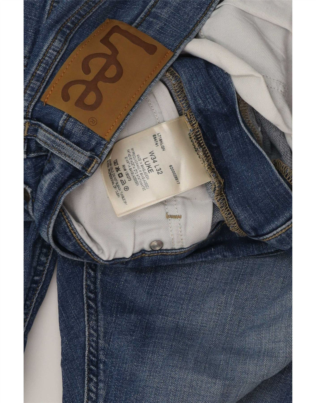 Lee Mens Slim Jeans W34 L32 Azul Algodão
