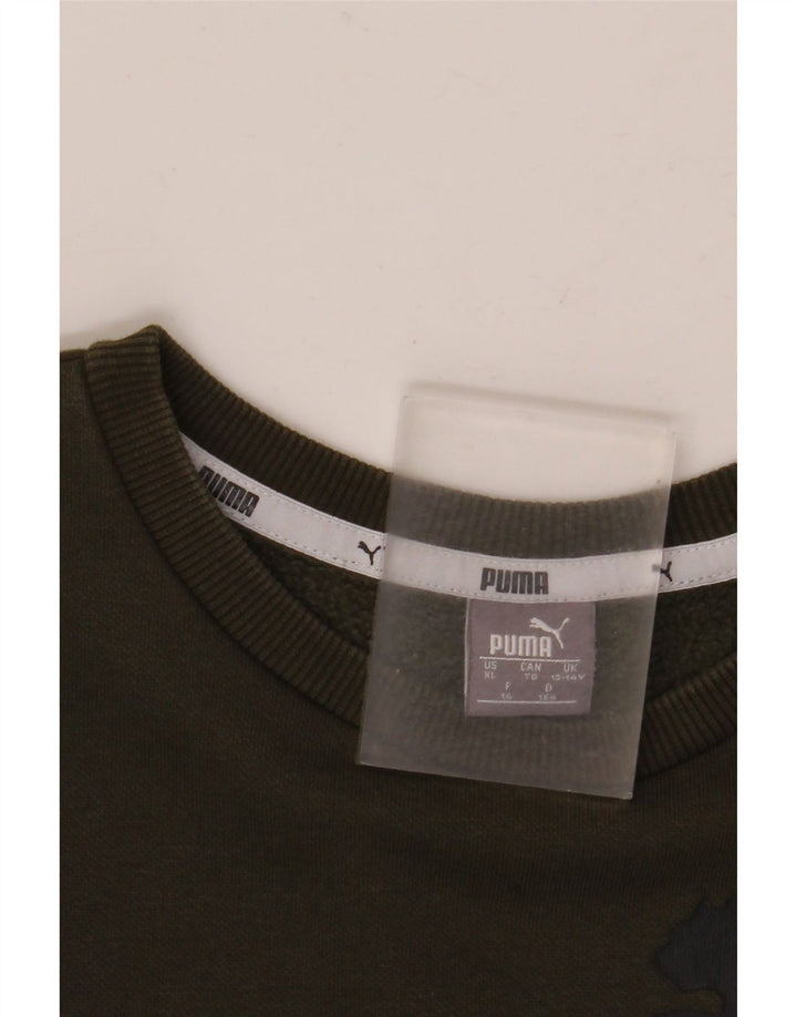 Puma Meninos Graphic Sweatshirt Jumper 13-14 Anos Caqui