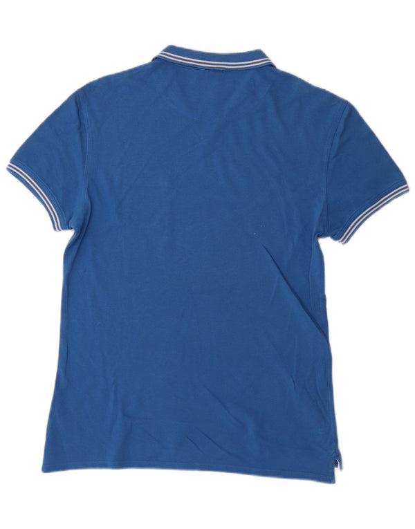 Camisa polo masculina Armani Jeans Slim Fit grande algodão listrado azul