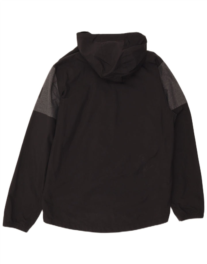 ADIDAS Mens Hooded Rain Jacket UK 38 Médio Preto Colourblock Poliéster