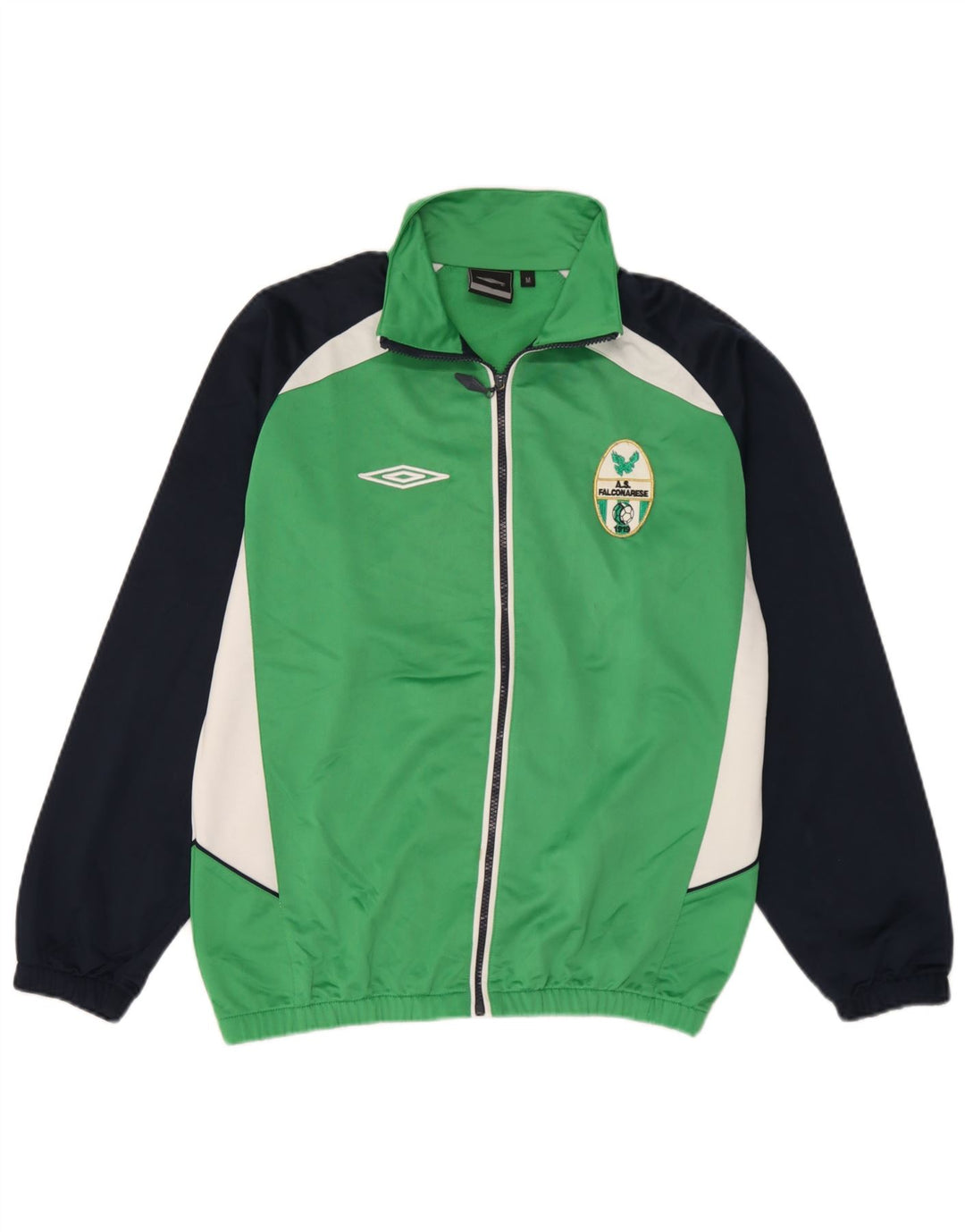 Jaqueta masculina de agasalho gráfico da Umbro, poliéster colorblock verde médio