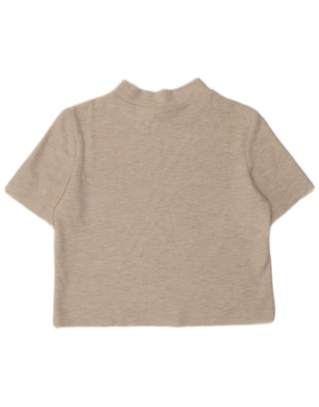 Camiseta feminina Zara UK 14 médio bege manchado