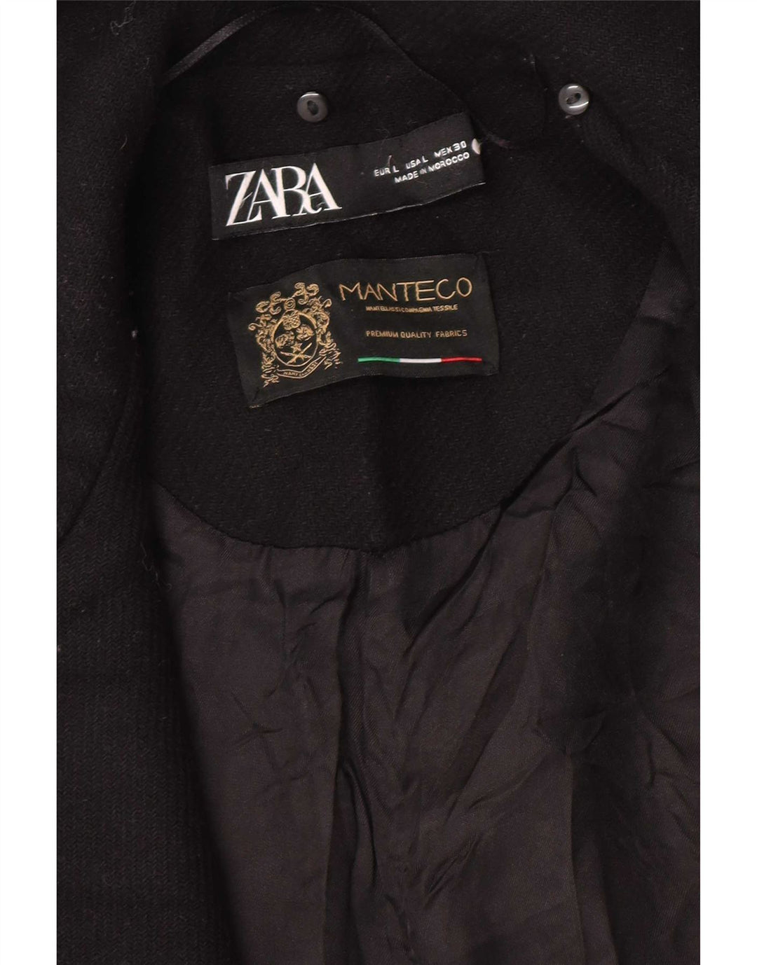 Sobretudo aberto feminino Zara Reino Unido 16 grande preto