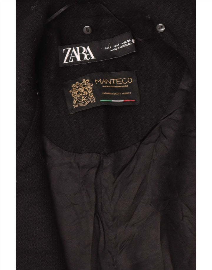 Sobretudo aberto feminino Zara Reino Unido 16 grande preto