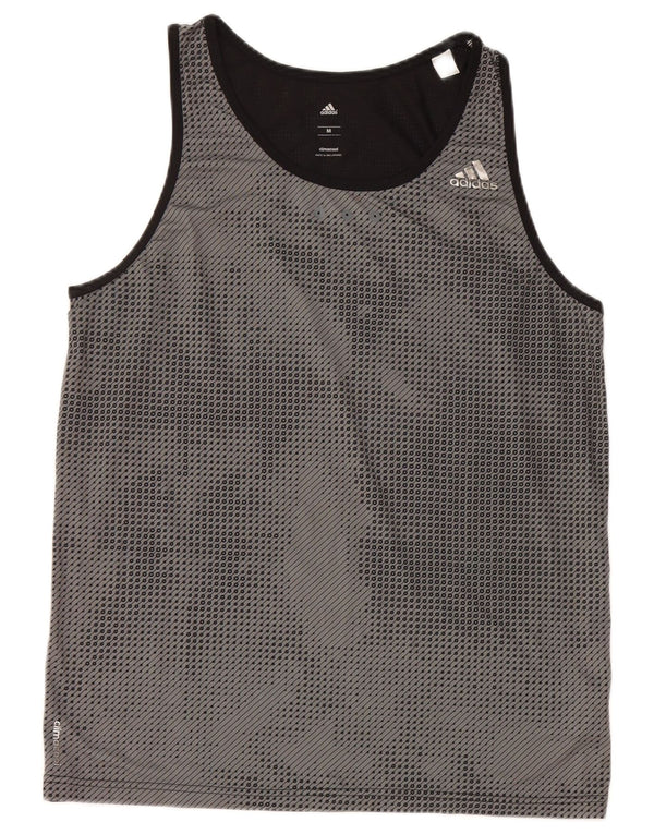 Adidas Mens Climacool Vest Top Médio Preto Listrado Poliéster