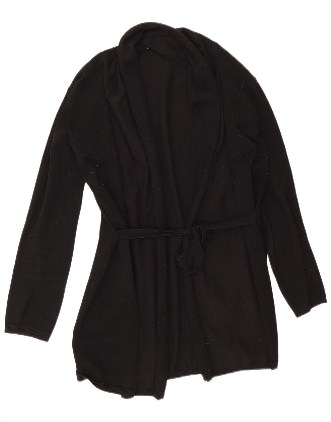 Zara Suéter feminino oversized longline aberto cardigan Reino Unido 10 pequeno preto