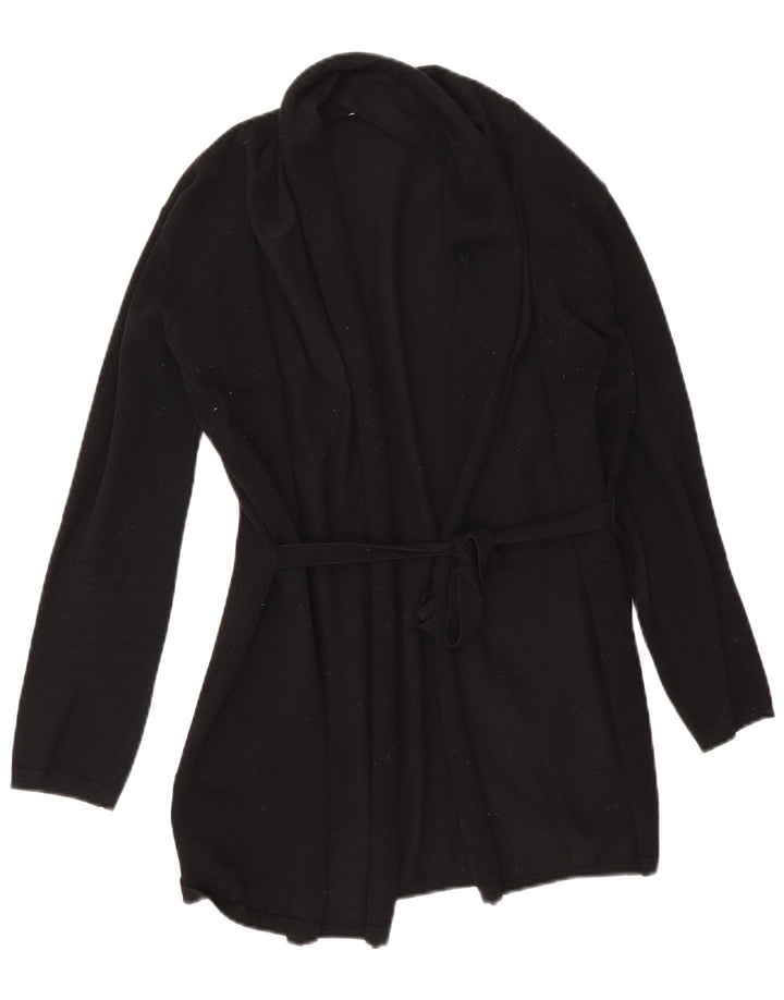 Zara Suéter feminino oversized longline aberto cardigan Reino Unido 10 pequeno preto