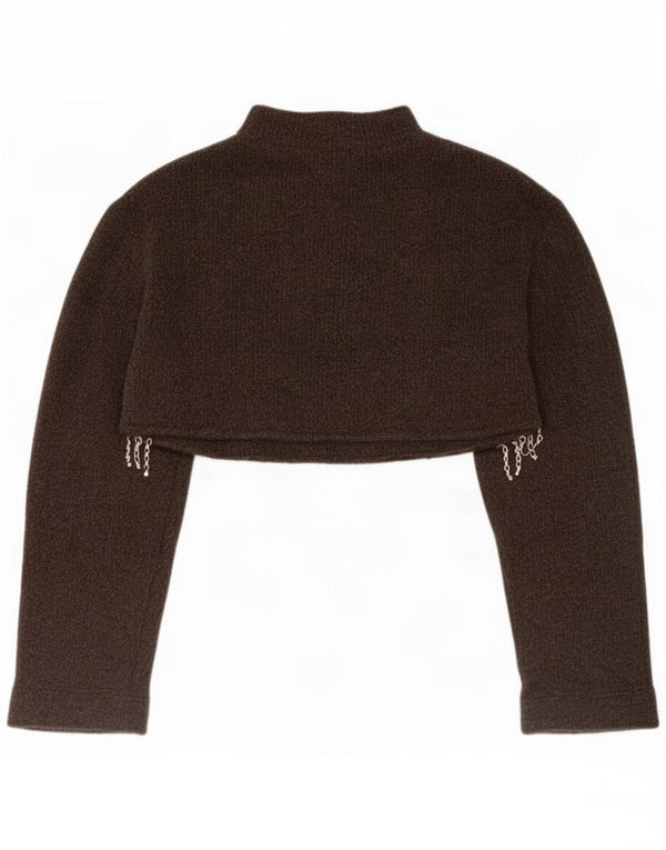 Zara Womens Bolero Jumper UK 16 Grande Acrílico Marrom
