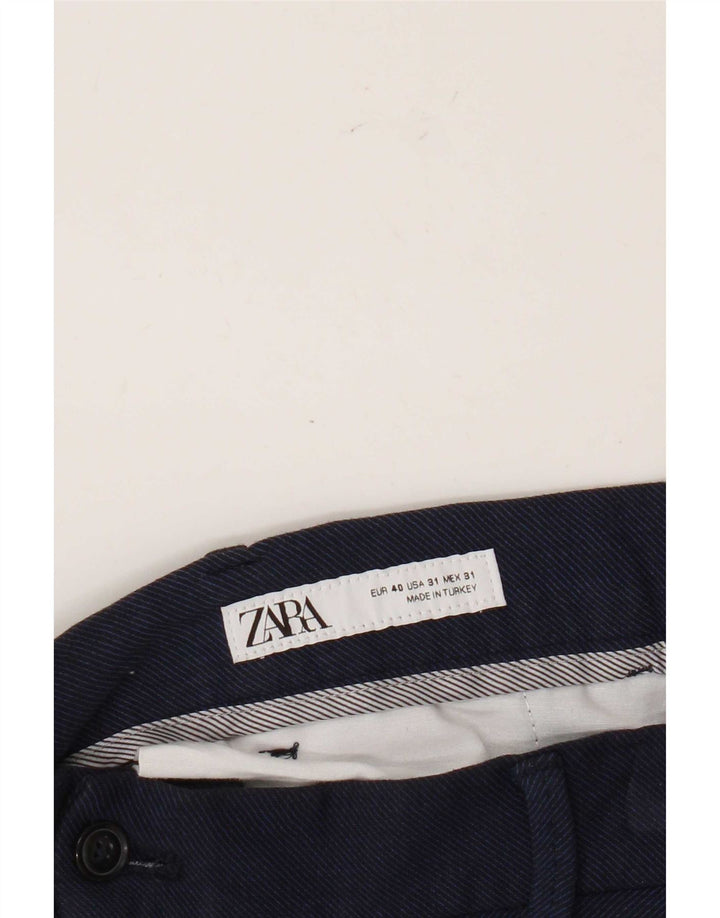 Zara Mens Chino Shorts EU 40 Médio W31 Azul Marinho