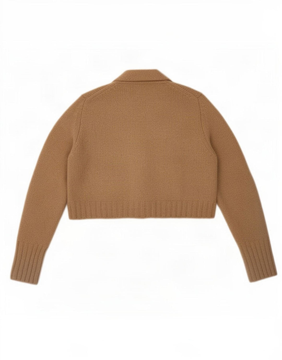 Zara Womens Crop Cardigan Sweater UK 10 Pequeno Poliéster Bege