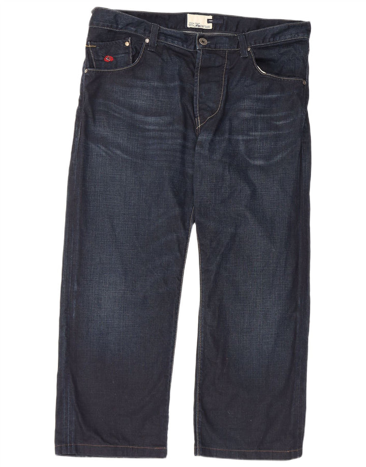 Jeans retos masculinos ENERGIE W38 L27 algodão azul marinho