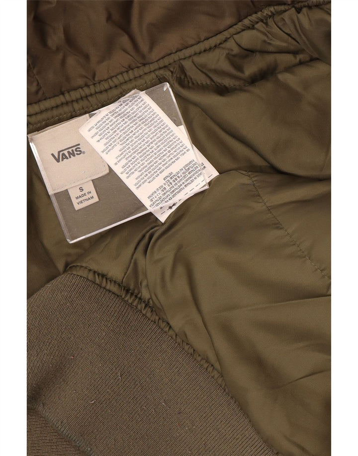 Jaqueta Vans Mens Hooded Bomber UK 36 Small Khaki Colourblock Poliéster