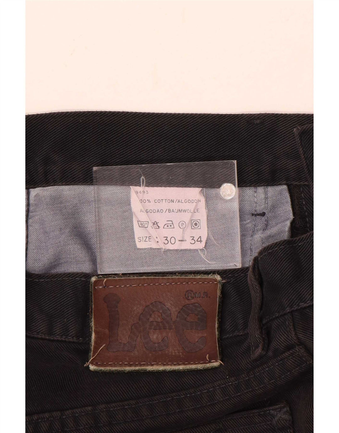 Lee Mens Straight Jeans W30 L34 Algodão Preto