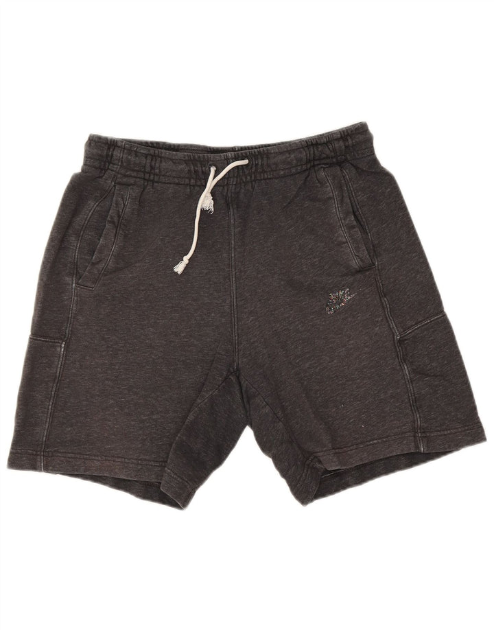 Shorts esportivos masculinos Nike médio cinza manchado de algodão