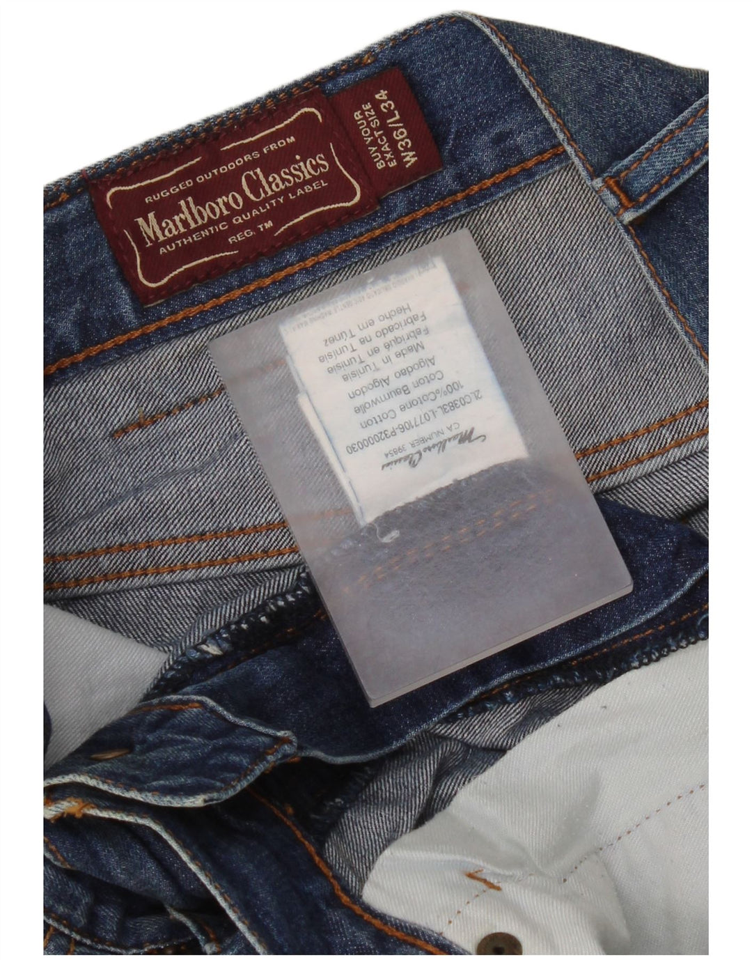 Shorts jeans masculino Marlboro Classics W36 grande algodão azul