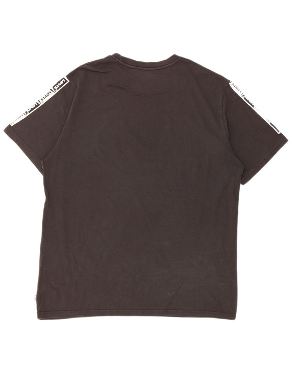 Camiseta masculina Levi's Larston Relaxed Fit Graphic Top Médio Algodão Preto
