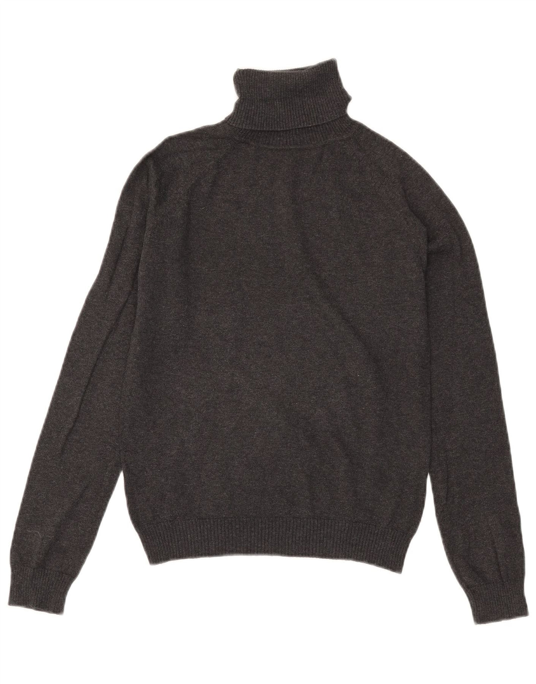 Zara Suéter feminino cropped com gola redonda Reino Unido 12 algodão cinza médio