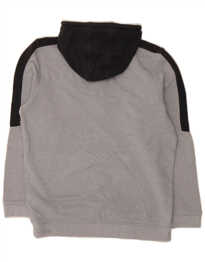 UNDER ARMOUR Mens Zip Neck Hoodie Jumper Medium Grey Colourblock Cotton Vintage Under Armour and Second-Hand Under Armour from Messina Hembry 