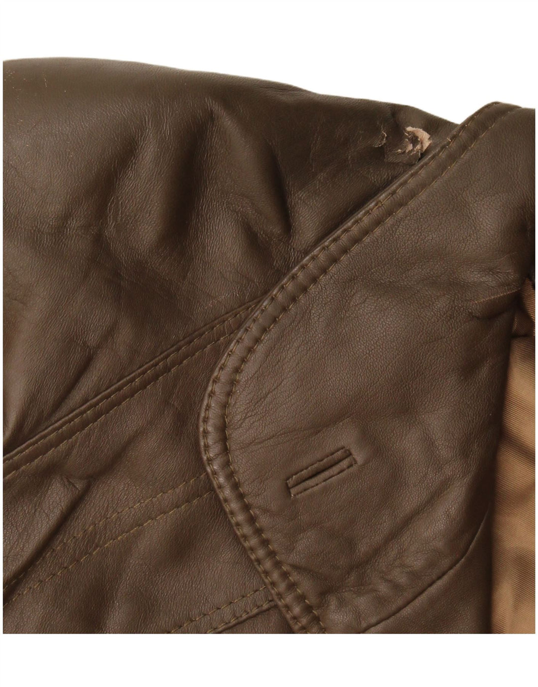 Jaqueta de couro feminina vintage UK 16 grande marrom