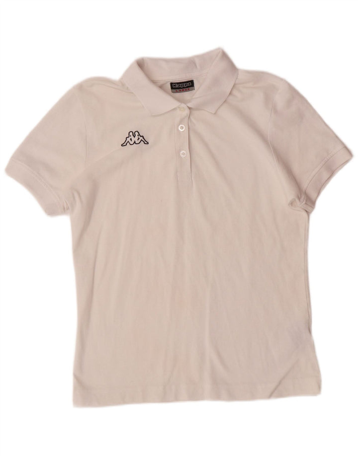 Camisa polo feminina KAPPA UK 14 grande algodão branco