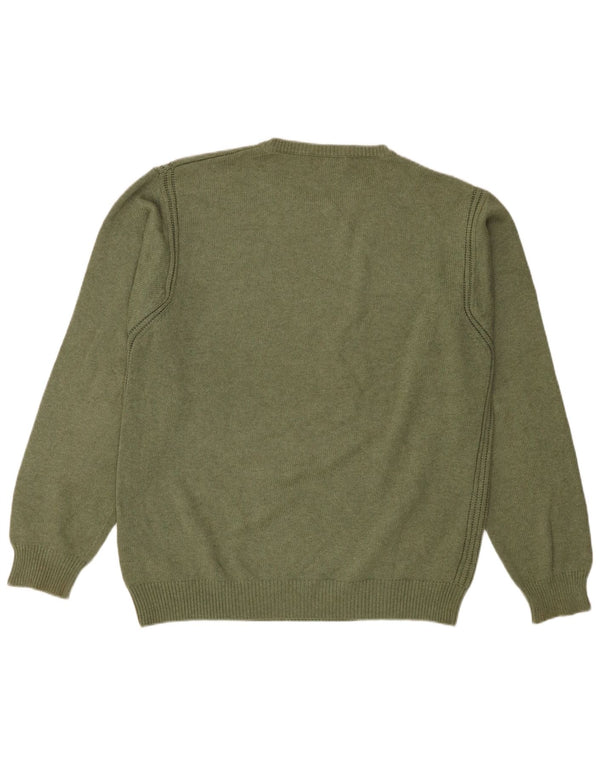 Suéter masculino Nautica com gola canoa, grande algodão cáqui