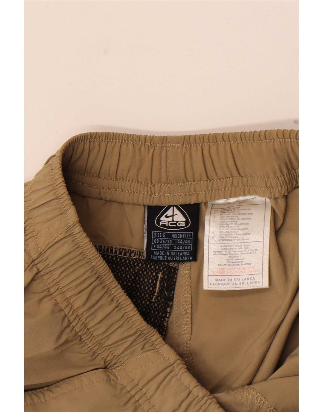 Nike Mens Cargo Shorts UK 36/38 Pequeno W29 Poliéster Bege