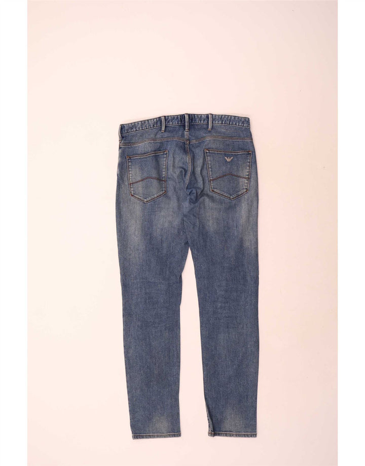 Armani Mens Slim Jeans W34 L34 Azul Algodão