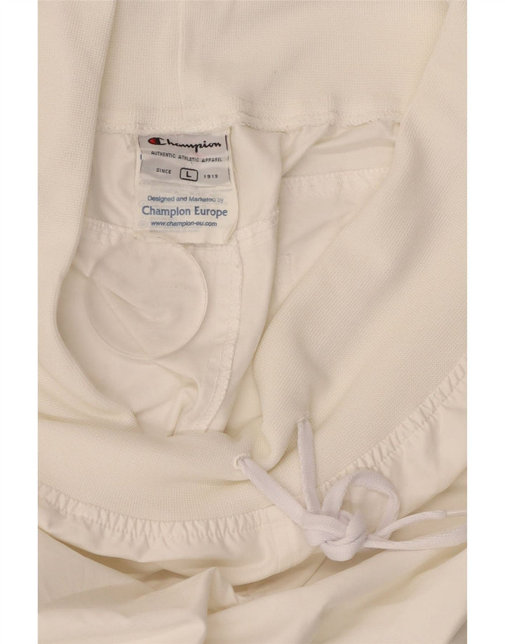 Calça de treino feminina CHAMPION Joggers UK 14 grande poliéster branco