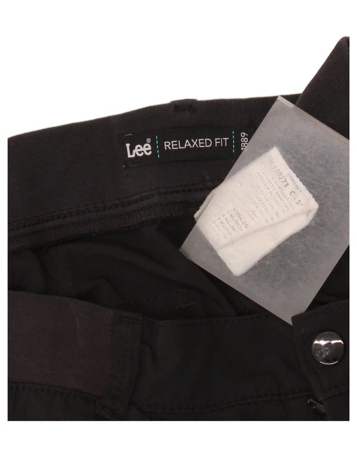 Calça cargo feminina Lee com ajuste relaxado EUA 8 médio W32 L32 poliéster preto