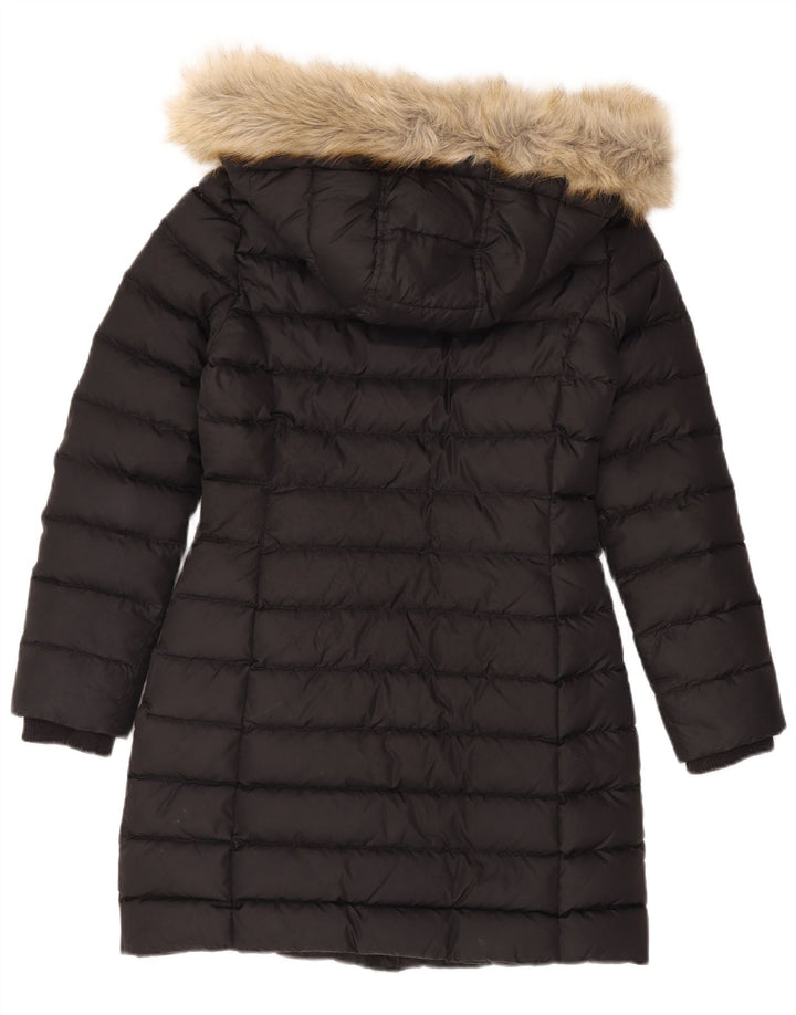 Casaco acolchoado com capuz feminino Tommy Hilfiger Reino Unido 10 pequeno poliéster preto