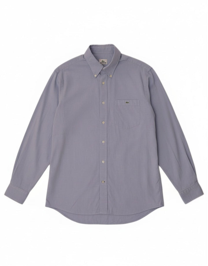 Camisa masculina Lacoste tamanho 40 algodão azul médio