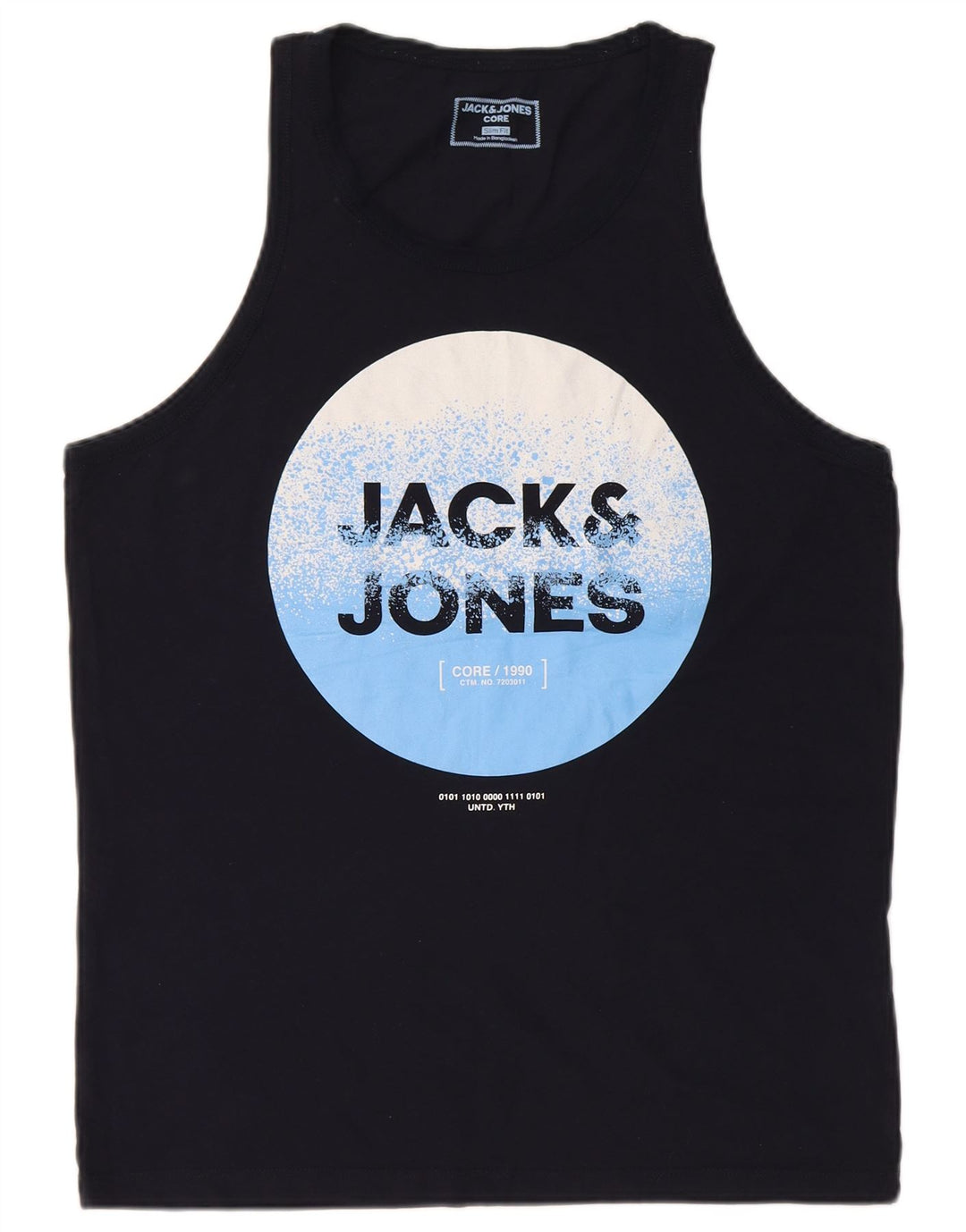 Colete masculino Jack & Jones Slim Fit gráfico grande azul marinho