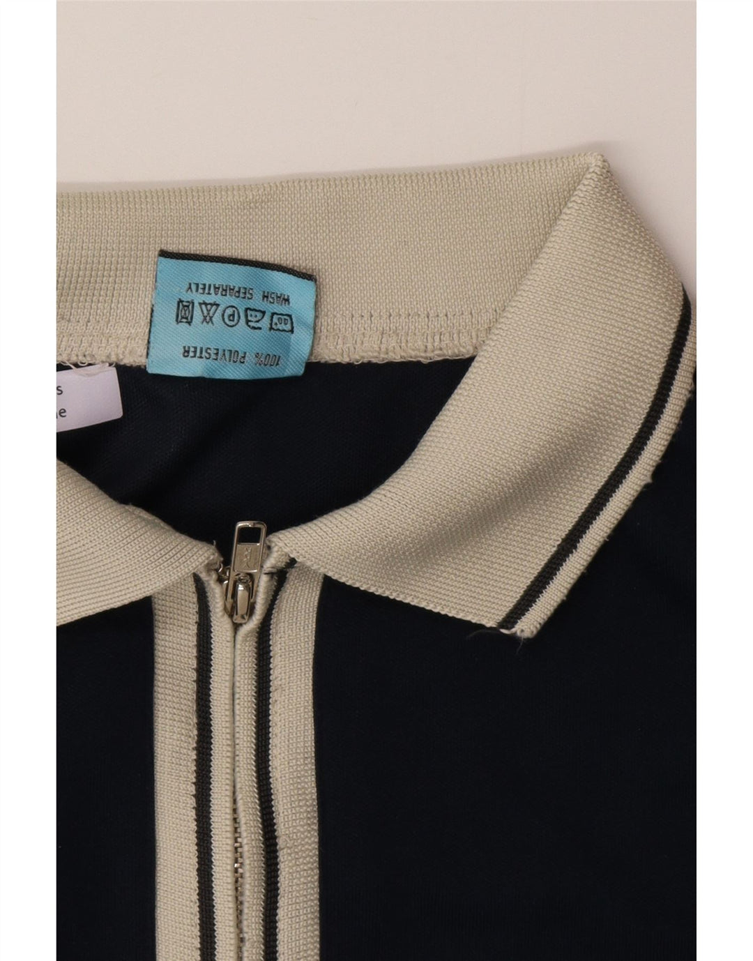 Camisa pólo masculina Fishbone médio azul marinho Colourblock poliéster