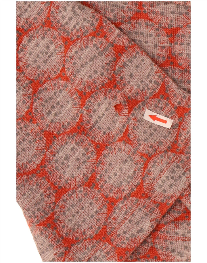 Top cropped feminino White Stuff manga comprida Reino Unido 12 médio vermelho geométrico