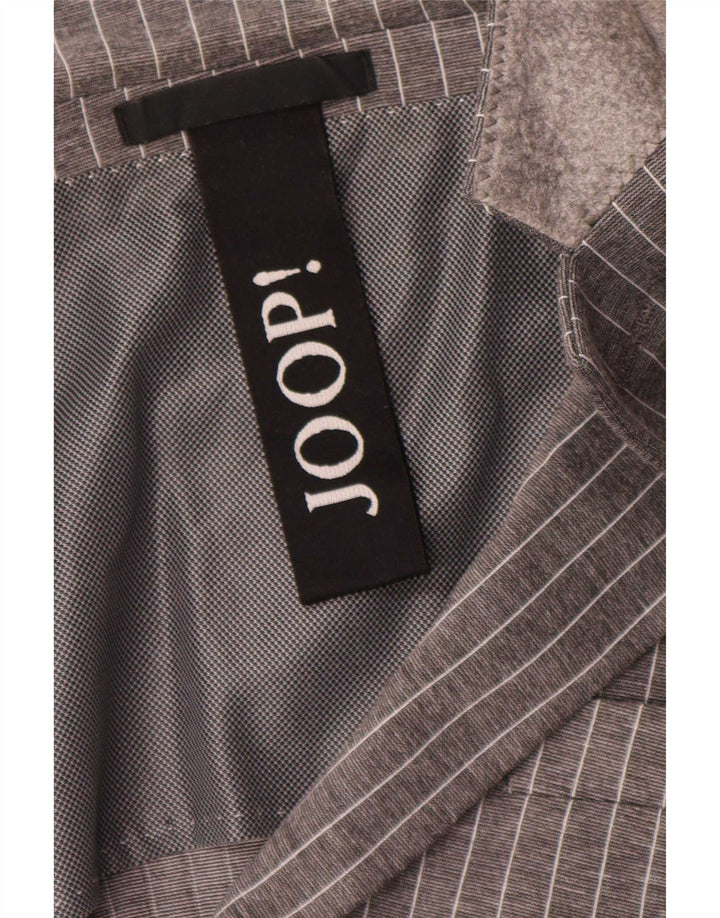 Jaqueta blazer masculina Joop com 2 botões Reino Unido 40 listra cinza grande