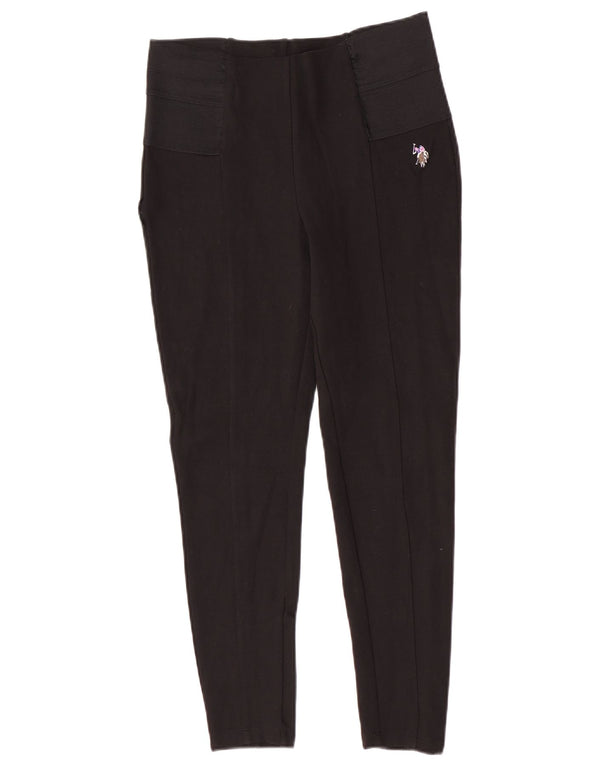 US Polo Assn. Leggings Femininas UK 14 Grande Viscose Preta
