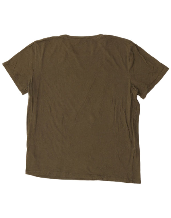 Camiseta gráfica masculina Jack & Jones Top XL algodão cáqui