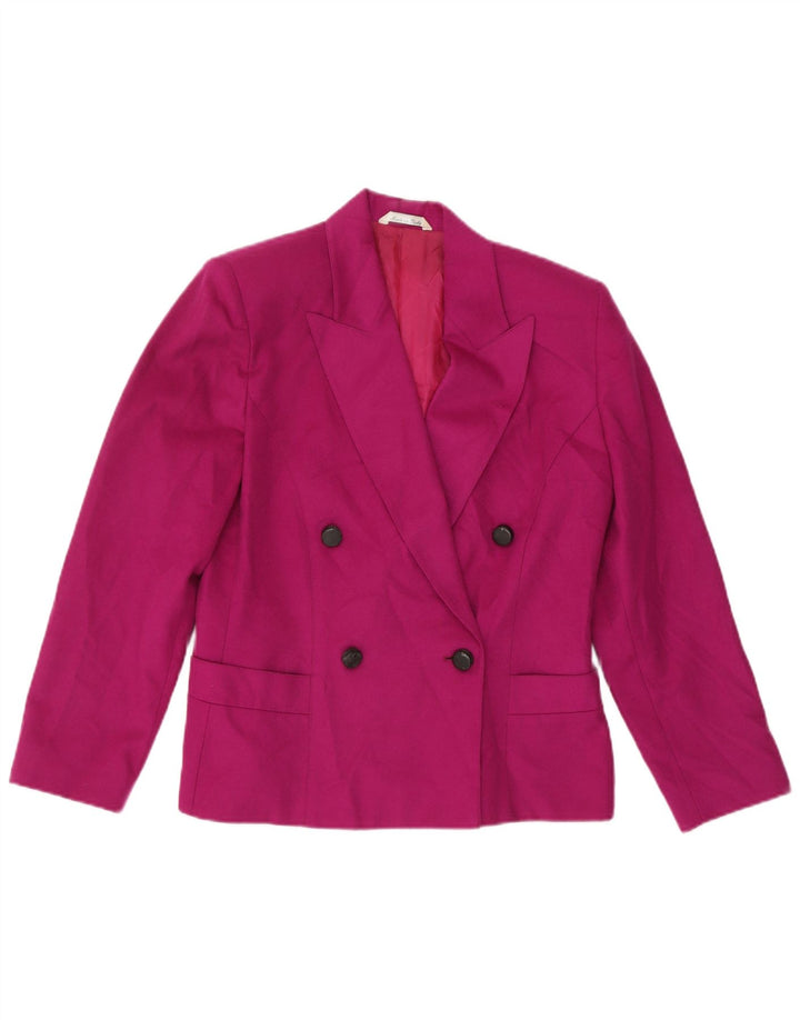 Jaqueta blazer feminina Accento By Marzotto com peito duplo Reino Unido 16 grande rosa