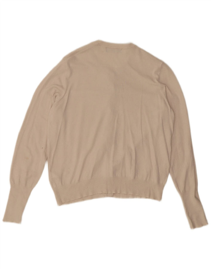 Suéter cardigã feminino Marks & Spencer UK 14 médio off white viscose