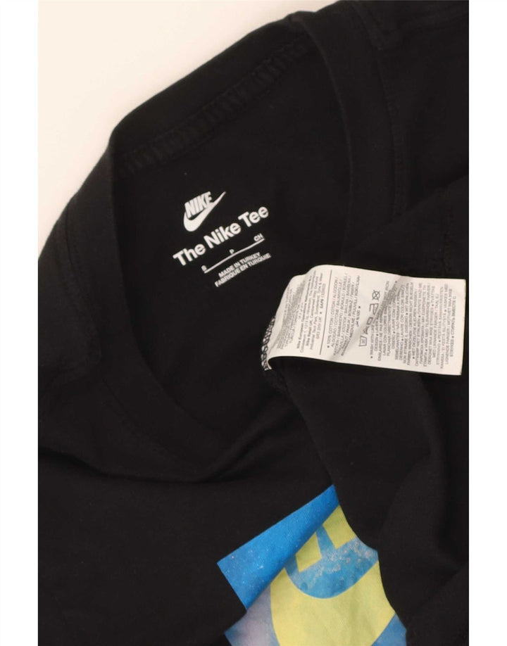 Camiseta Nike masculina gráfica top pequeno algodão preto