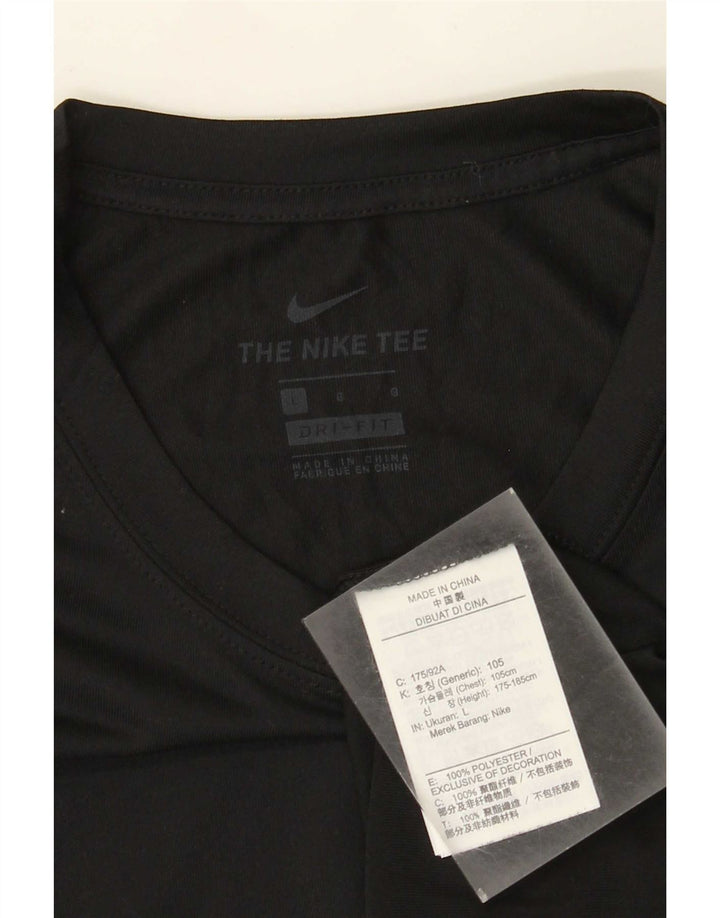 Nike Mens Dri Fit Top Manga Longa Grande Poliéster Preto