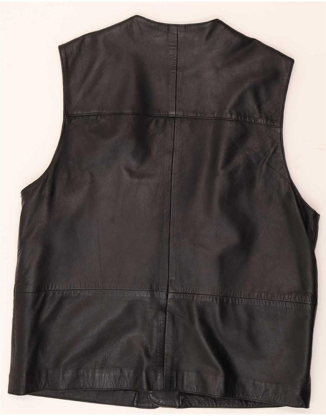 Colete de couro masculino vintage UK 38 médio preto