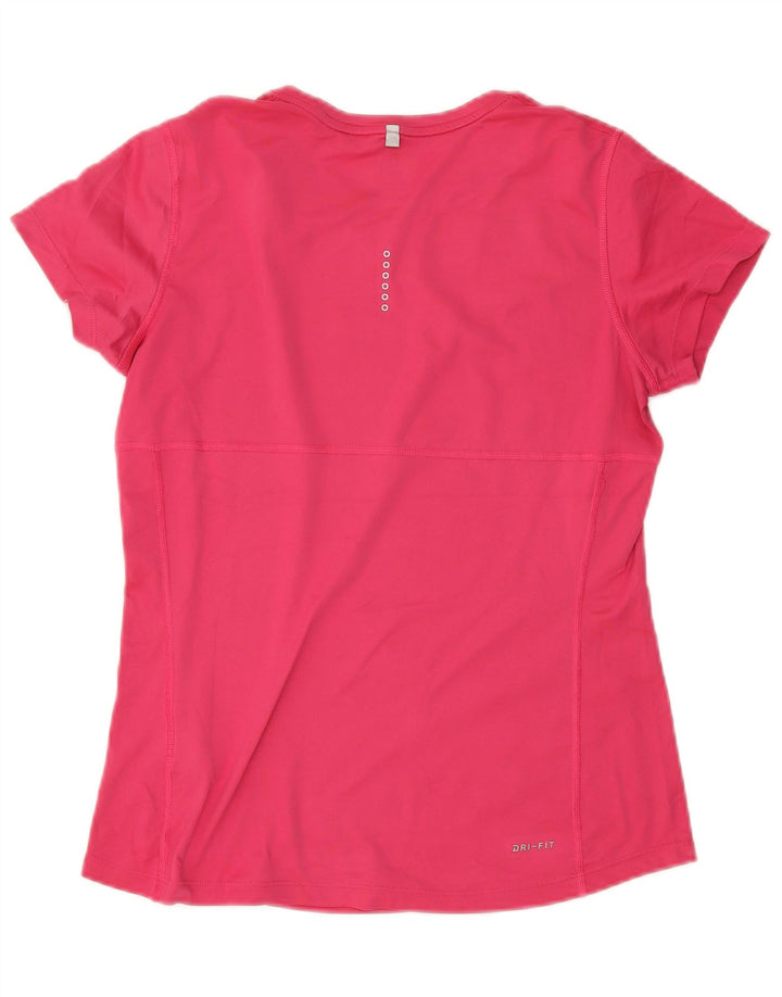 Camiseta Nike Feminina Dri Fit Running Top UK 14 Médio Rosa Poliéster