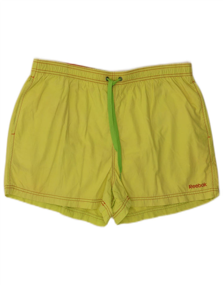 Shorts de natação masculino Reebok grande poliéster amarelo